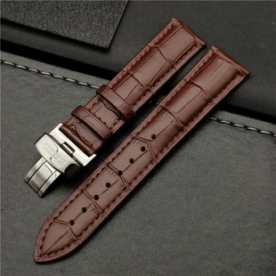 古浪琴海表带原装适用名匠系列八针月相真皮蝴蝶扣原装手表带男