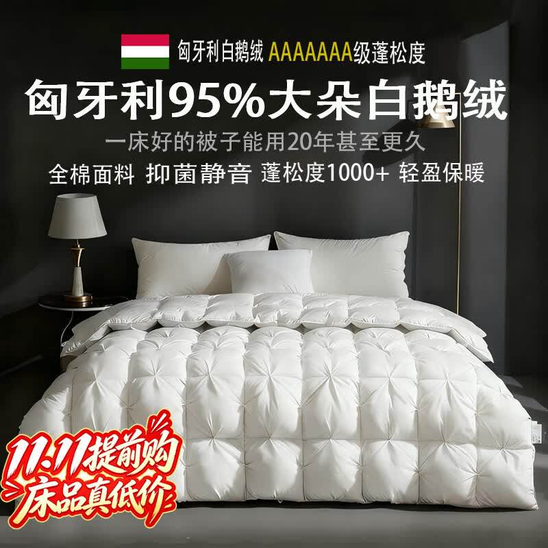 奢世希尔顿95白鹅绒冬季羽绒被芯