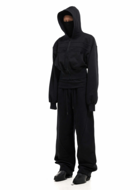 SCD crowd 24秋冬 cleanfit连帽卫衣 廓形百搭短款帽衫外套男女