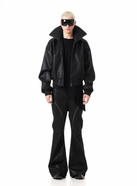 SCD crowd 2025秋冬 暗黑骑士系列 吸血鬼立领蕾丝廓形拉链外套