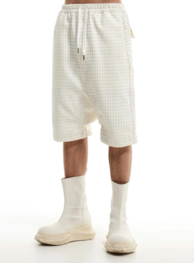 SCD crowd 24秋冬 限量款30件 颗粒白色百搭基础休闲五分白短裤