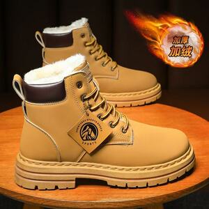 马丁靴男加绒加厚保暖厚底工装短靴加厚棉鞋