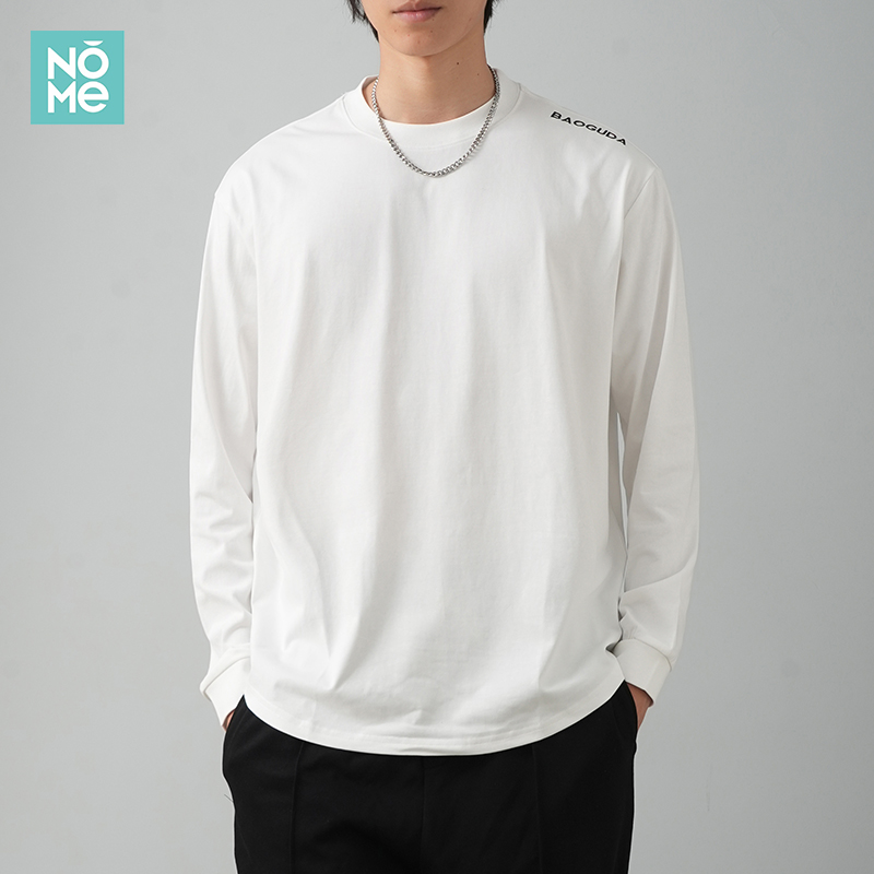 NOME重磅棉质长袖T恤男刺绣点缀