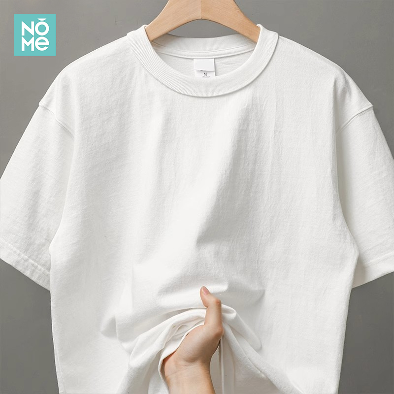 NOME400g重磅纯棉短袖t恤男夏季美式潮牌纯白色体恤衫三本针半袖