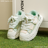 透气大头丑萌鞋 奇安达帆布鞋 开口笑女鞋 厚底软底布鞋 女款 2025新款