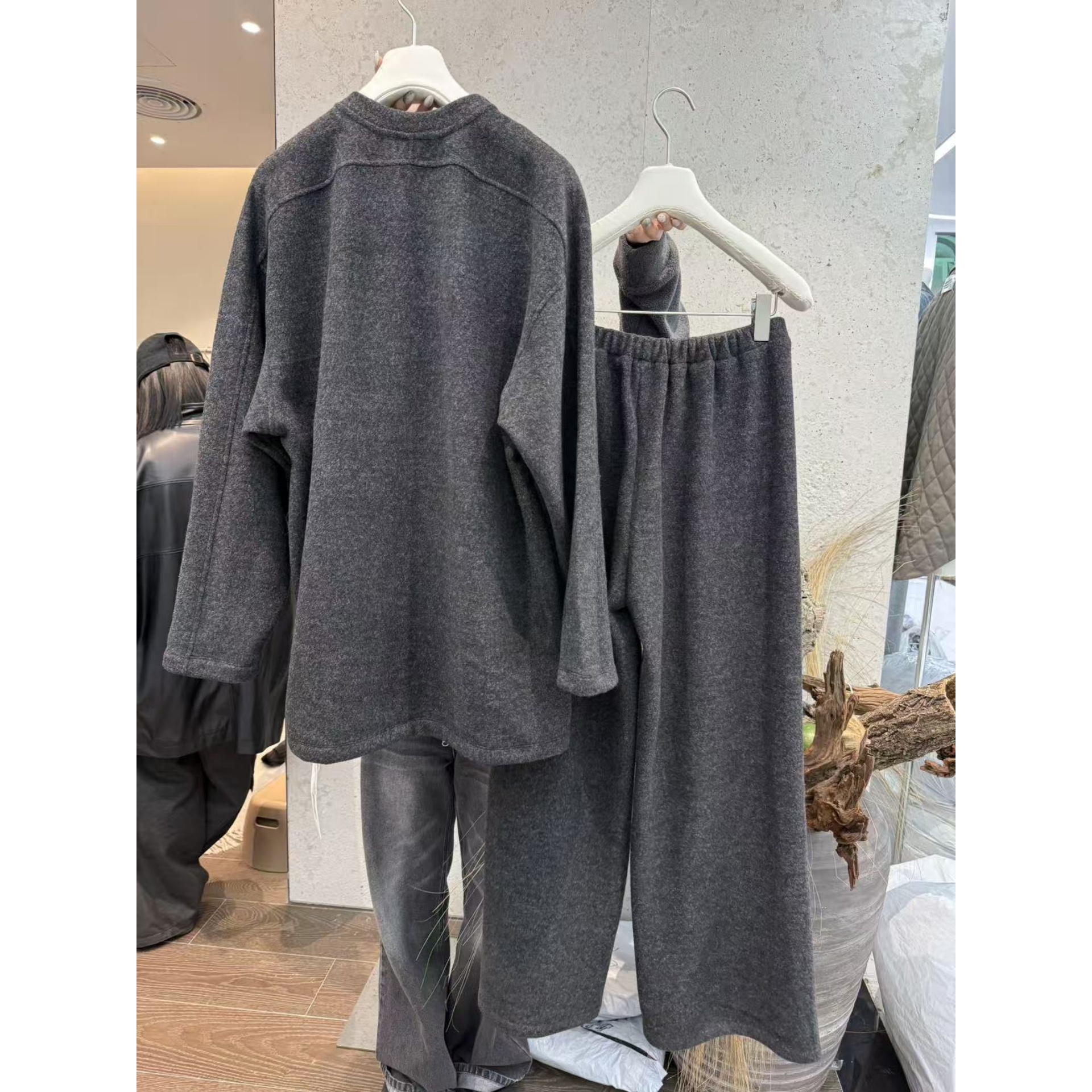 大码300斤复古宽松廓形运动套装