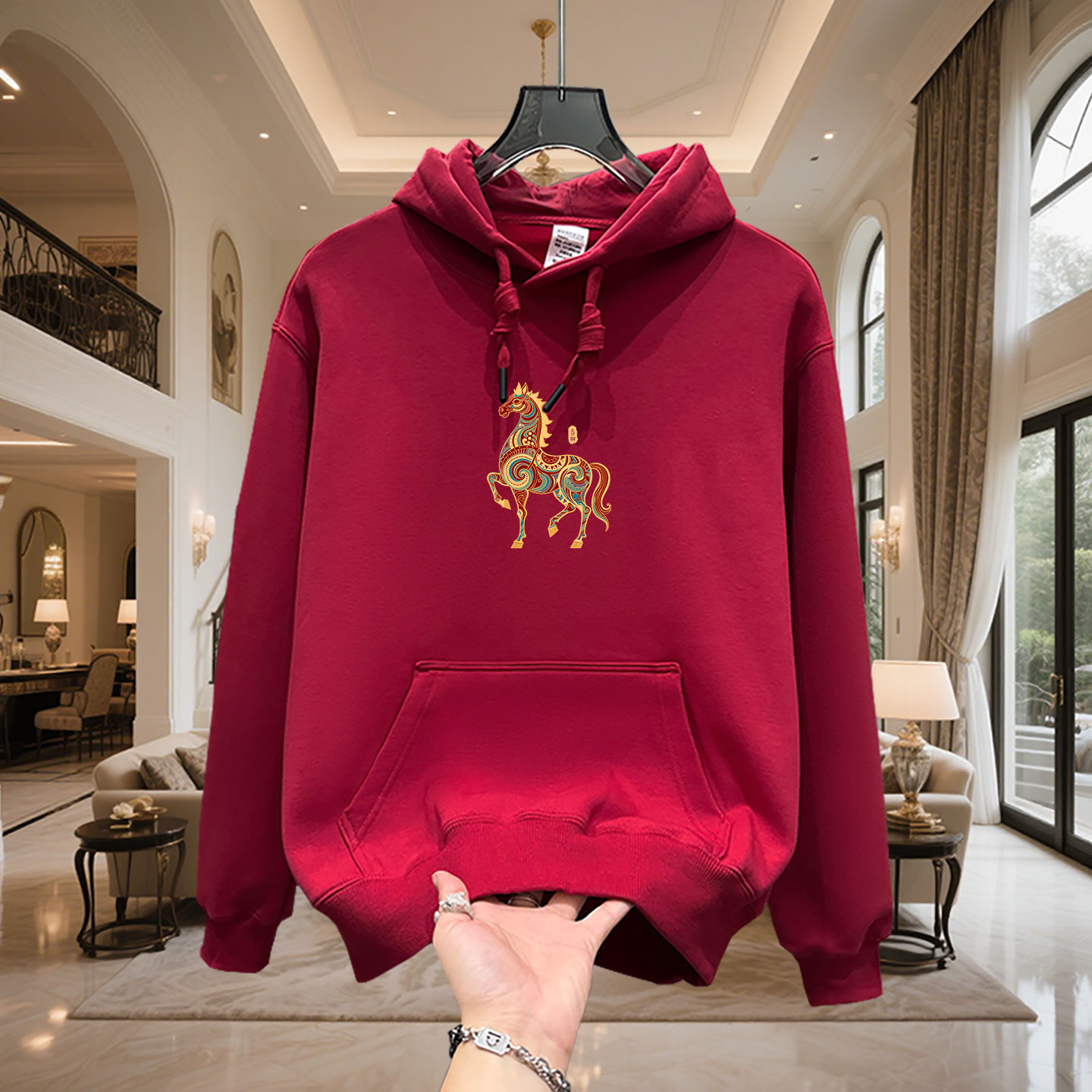 300斤春秋季加绒痞帅拜新年卫衣