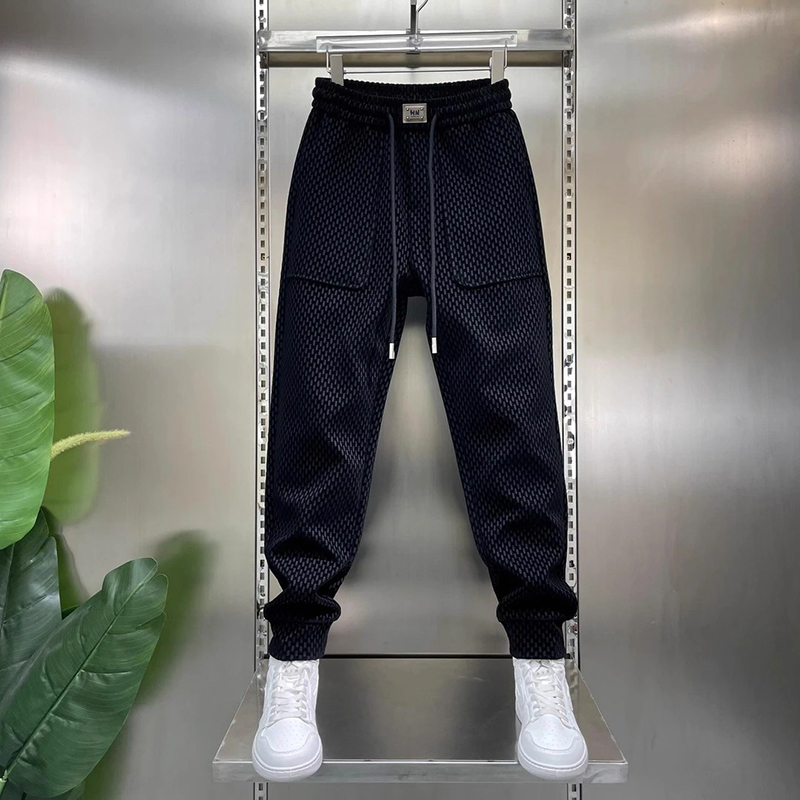 大码秋季男休闲裤轻奢简约束脚裤