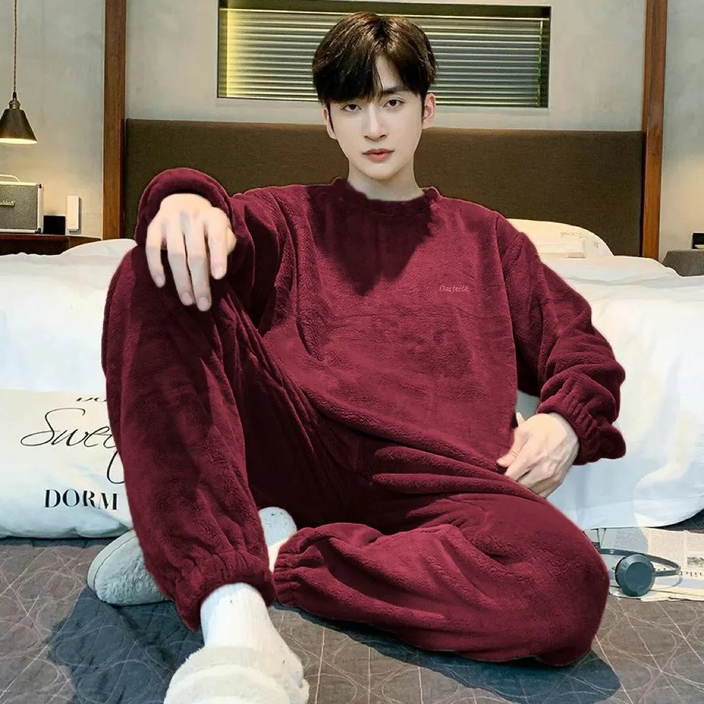 300斤加大码男士秋冬睡衣套装