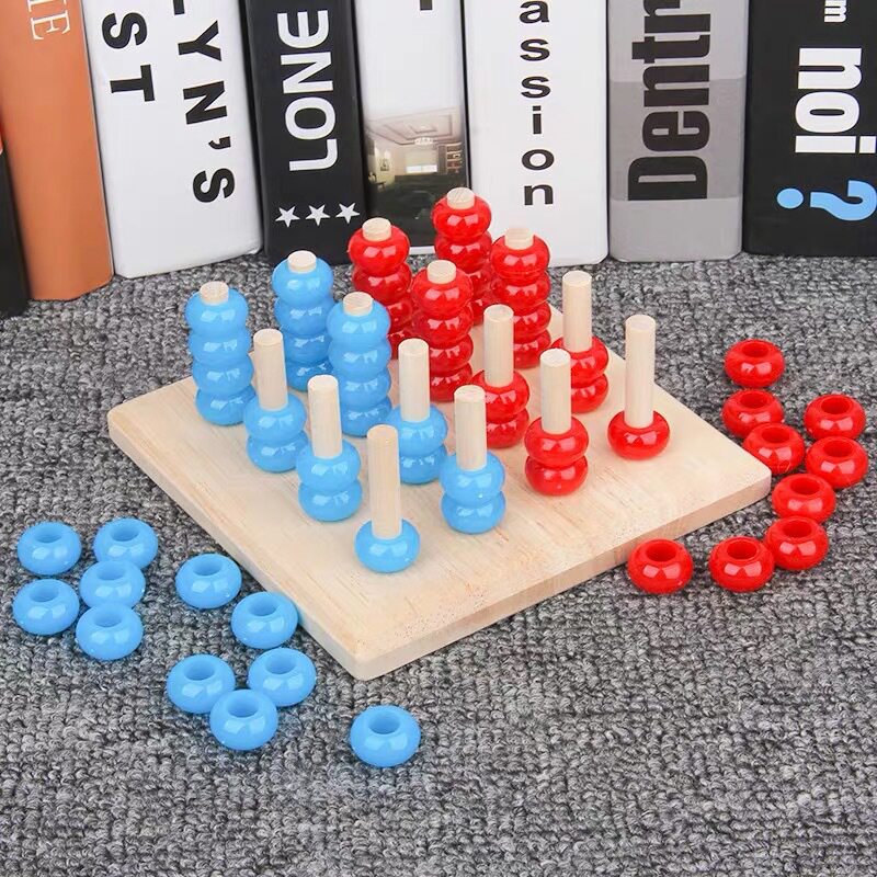 儿童教具蒙氏重力四子棋数学