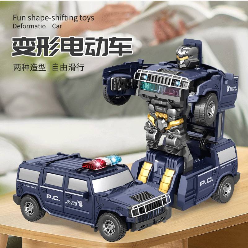同款儿童电动玩具变形悍马警车会