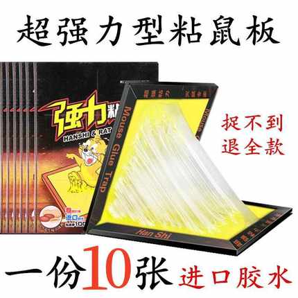 粘鼠板贴强力抓捉沾捕鼠老鼠贴加大加厚粘鼠胶家用正品一窝端