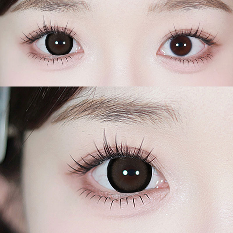 OVOLOOK半年抛美瞳黑棕色小直径彩色隐形眼镜正品官方旗舰店自然F