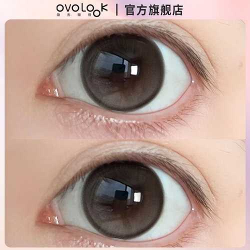 OVOLOOK蜜桃可可美瞳半年抛棕色大小直径隐形眼镜旗舰店官网正品T