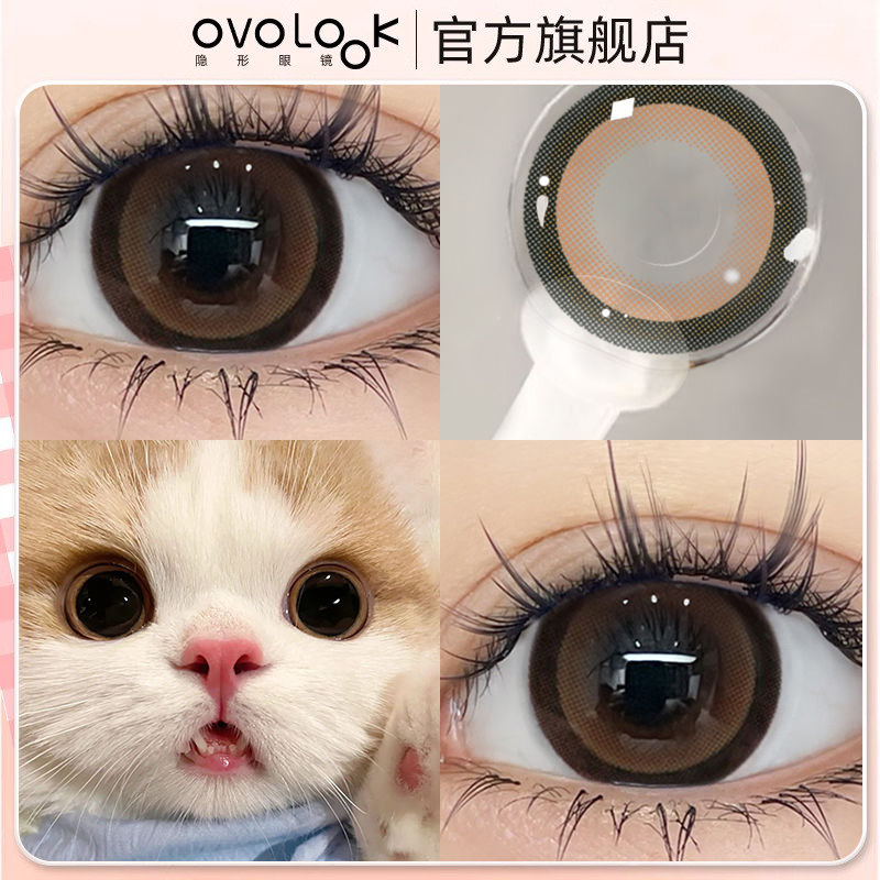 OVOLOOK布偶猫棒棒糖棕美瞳2023新款学生半年抛大直径隐形眼镜Z