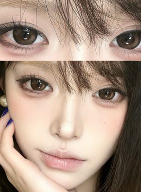 OVOLOOK半年抛美瞳轻轻乌龙三明治大小直径彩色隐形眼镜旗舰店F