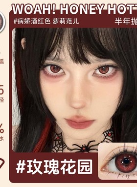 OVOLOOK美瞳红色玫瑰花园系列半年抛2片装隐形眼镜混血不伤眼