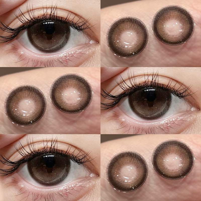 OVOLOOK超大蜜糖亚麻棕色美瞳半年抛大直径自然款隐形眼镜旗舰店E