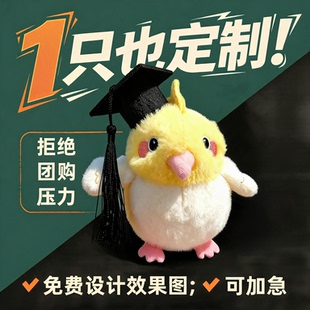 毕业礼物小熊玩具磁吸站肩小鸟学士服学生纪念品送全班批发可定制