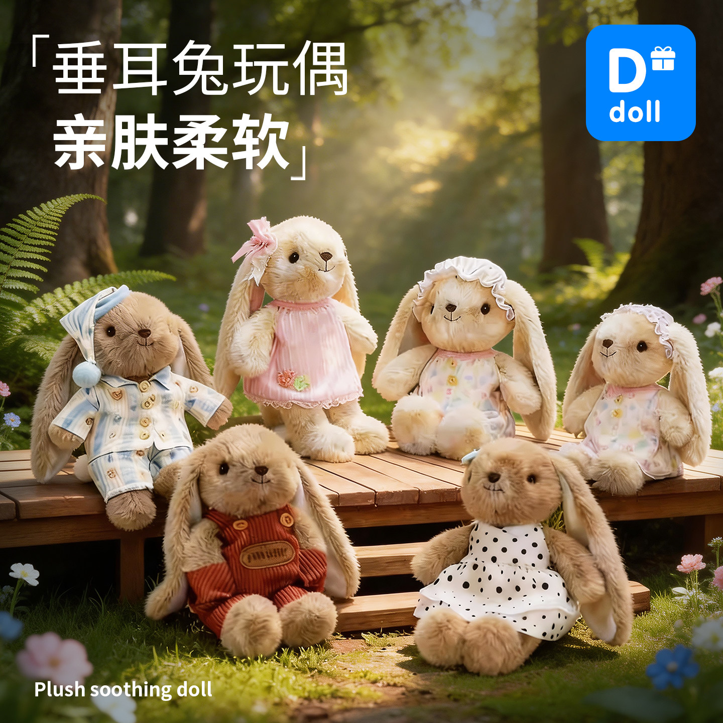 兔子毛绒玩偶安抚睡眠安妮兔