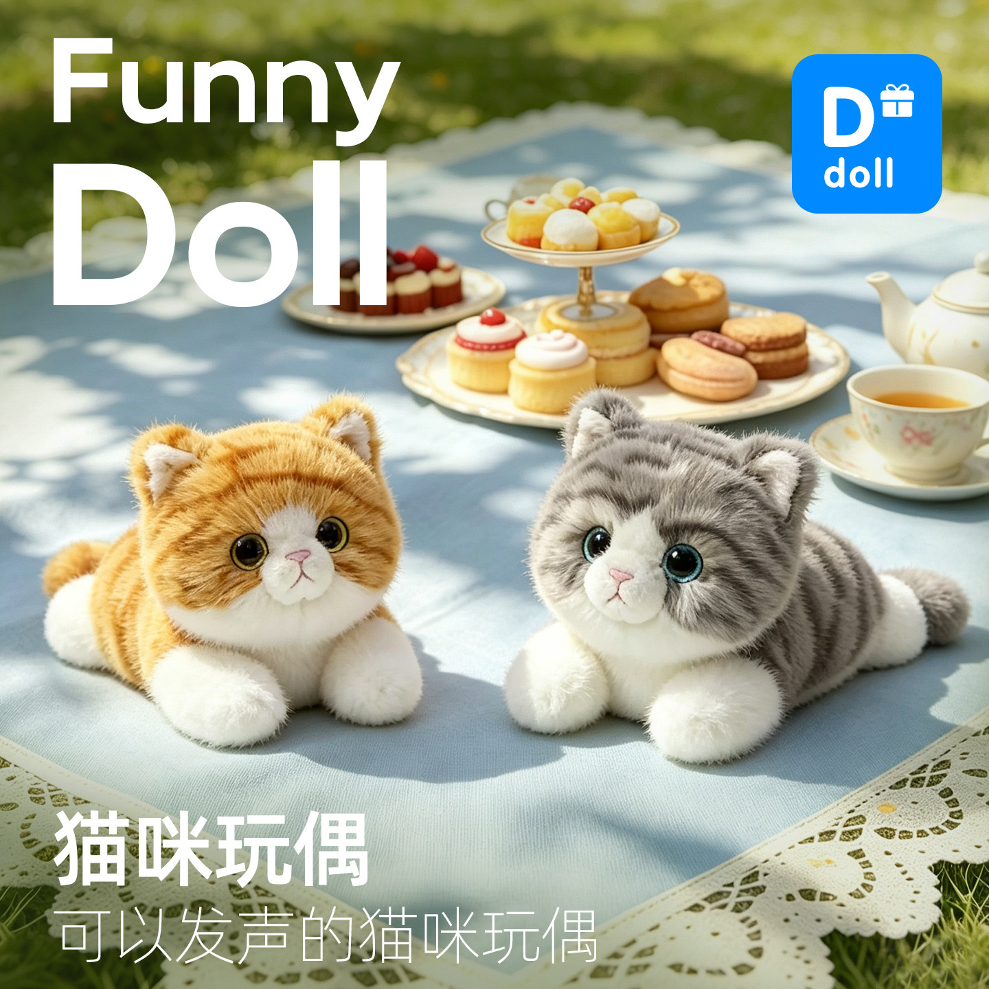 仿真猫咪玩偶小猫公仔安抚毛绒玩具送男女孩生日礼物女生睡觉抱