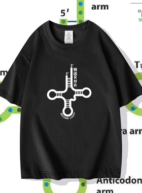 TRNA转运生物上岸励志学习好运短袖T恤衫男女纯棉半袖宽松上衣服