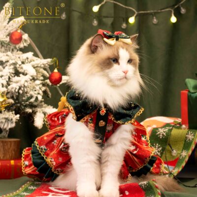 BITEONE【斯嘉丽之愿】新款圣诞公主裙猫咪狗狗衣服