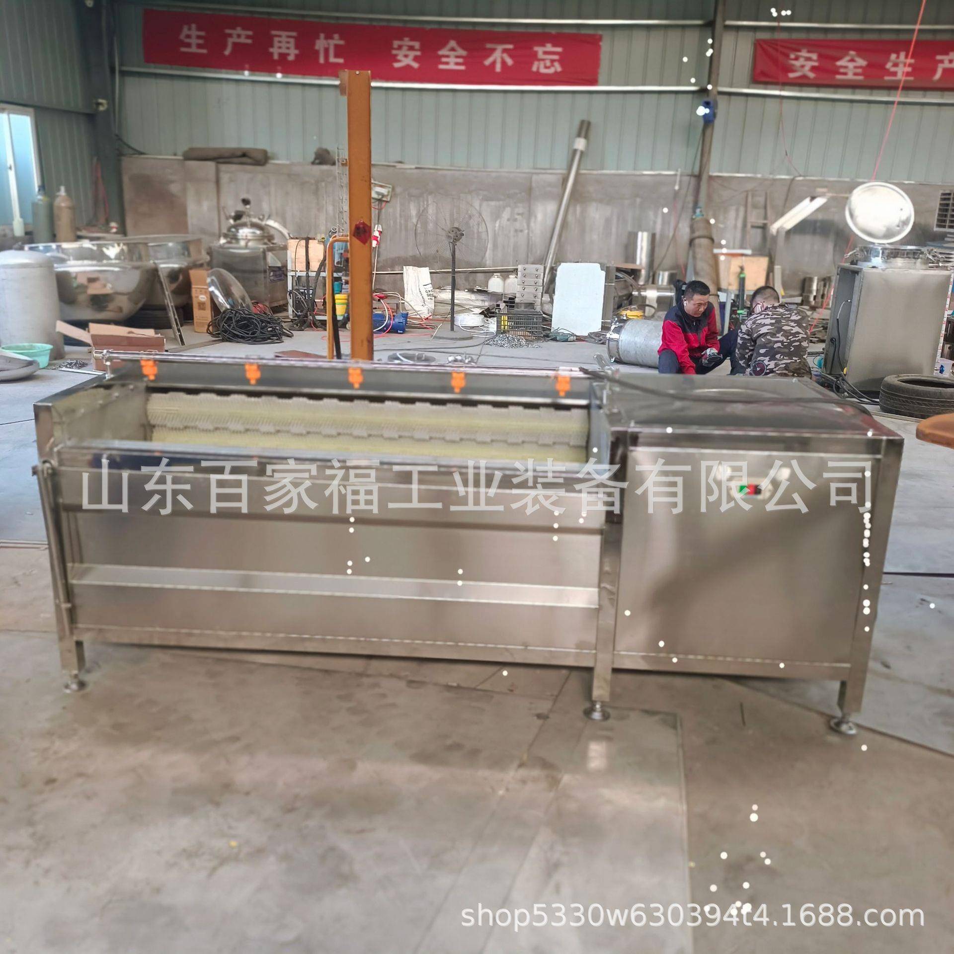 定制不锈钢番木瓜毛辊清洗机中草喷淋去泥去杂机毛刷清洗设备