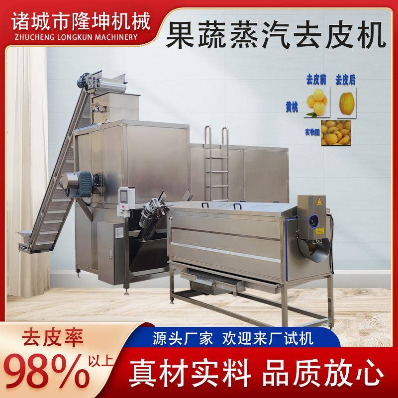 蒸汽去皮机 薯条加工流水线设备厂 纯物理全自动水果罐头加工设备