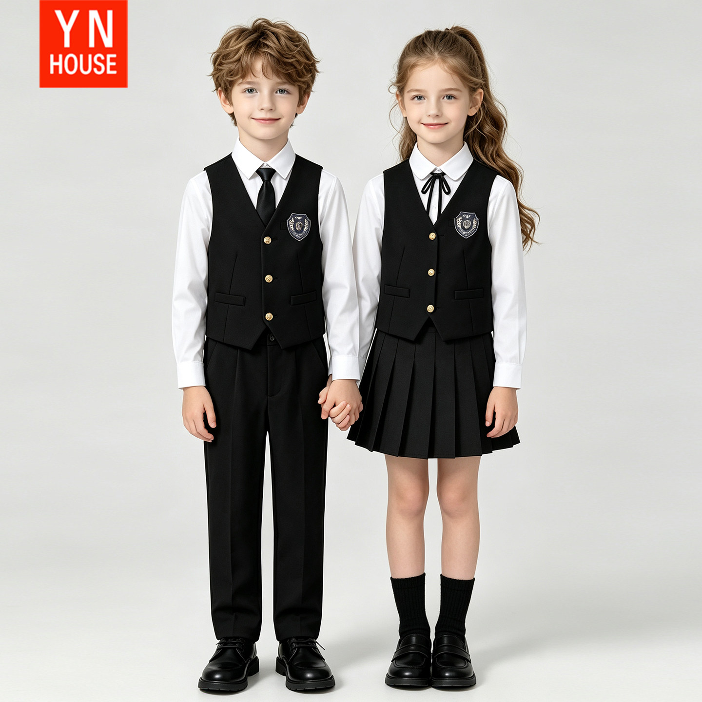 儿童校服中小学生班服马甲套装春秋幼儿园园服英伦风演出服表演服