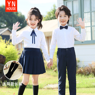 儿童演出服中小学生合唱诗歌朗诵班服团体校服学院风表演服白衬衫