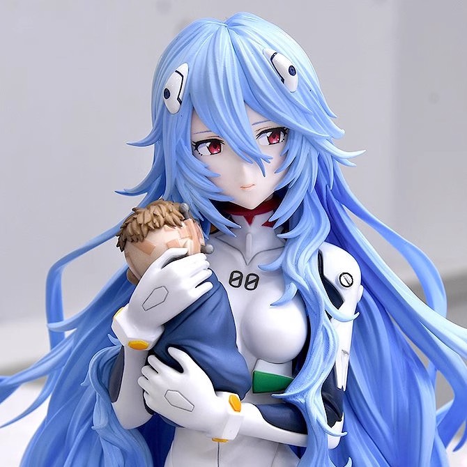 福音战士 EVA新剧场版长发跪姿绫波丽手办坐姿美少女动漫模型摆件