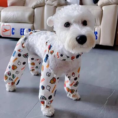 狗狗防脏裤夏季薄款宠物衣服护腿轻薄四脚泰迪比熊防尘防晒小狗