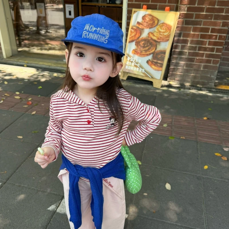 秋季女童韩版柔软条纹T恤套装