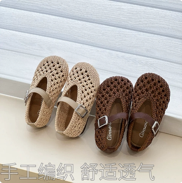 女童婴儿夏季编织镂空软底凉鞋
