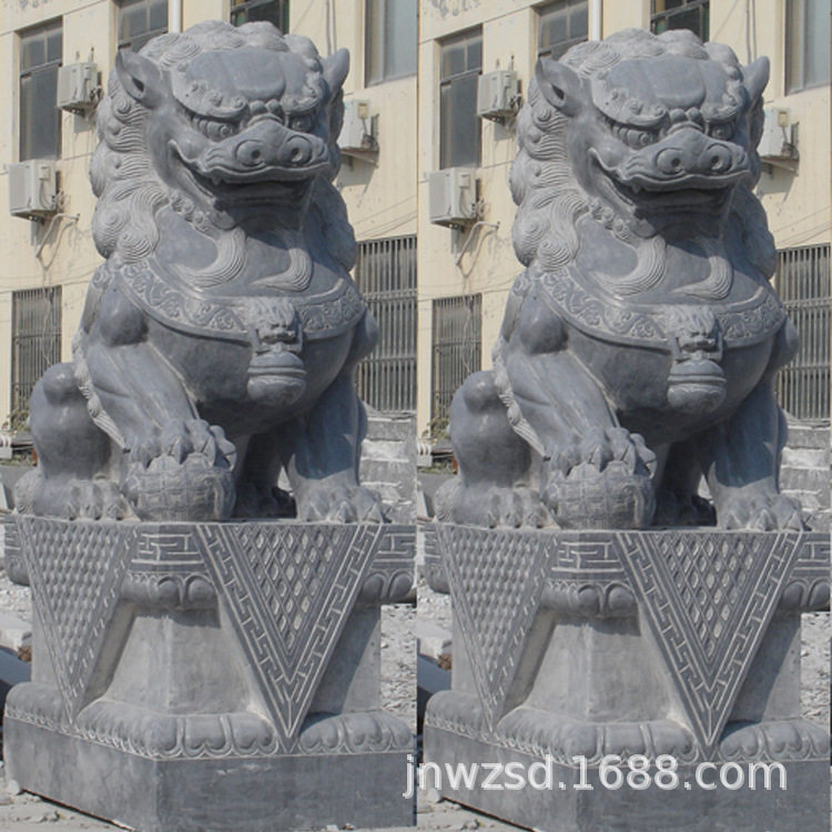 家居80公分高小狮子价格 庭院1米高石头狮子图片及厂家