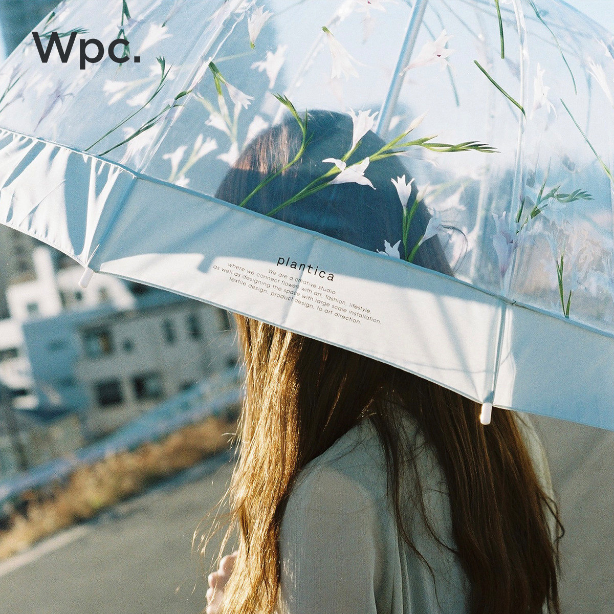 wpc透明雨伞plantica花漾联名系列日系小清新花艺鸟笼长柄雨伞女