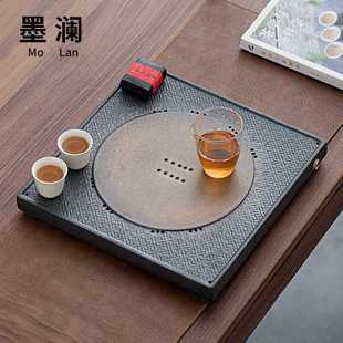 简约复古中式 陶瓷茶盘轻奢干泡台家用阳台客厅储水盘茶海日式 会客