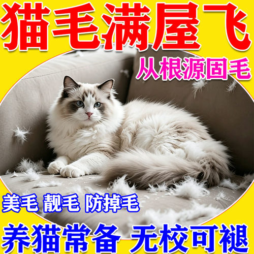 防猫咪掉毛脱毛深海鱼油片宠物猫犬专用卵磷脂片防严重掉毛吃什么