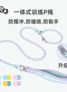 COOLPETS狗狗p绳p链狗狗牵引绳中大型犬防爆冲防打结防勒手训犬绳