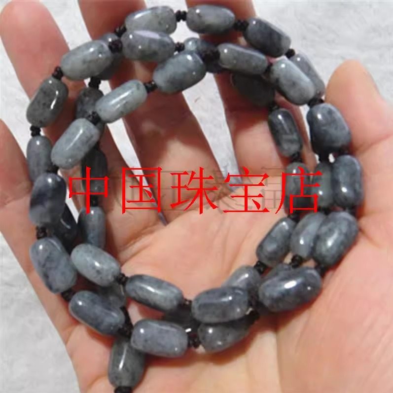 和田玉籽料青花珠子毛衣项链观音挂绳吊坠男女款佛公霸王貔貅玉佩