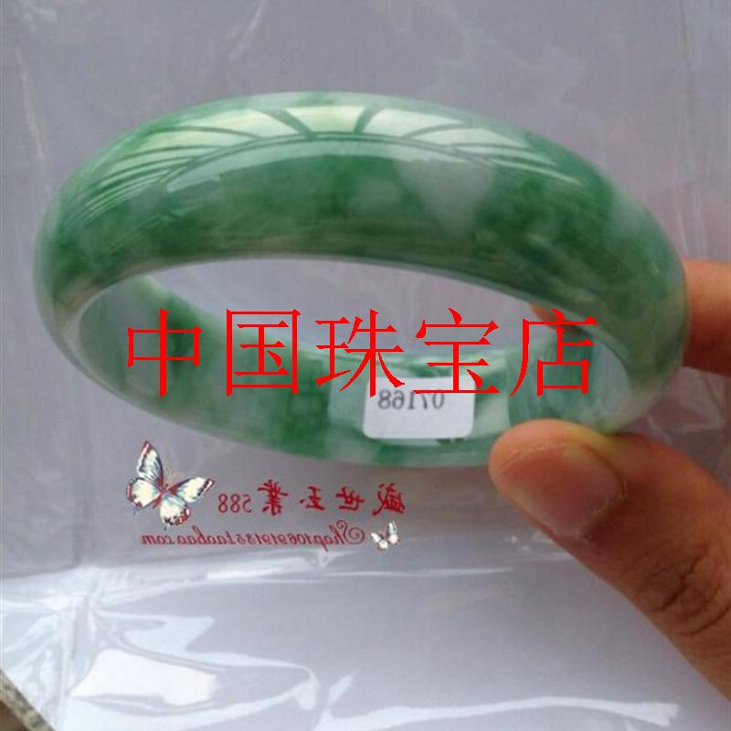 高端收藏级缅甸翡翠色正圈胖圆条玉镯高冰糯种阳绿色飘花手镯百搭