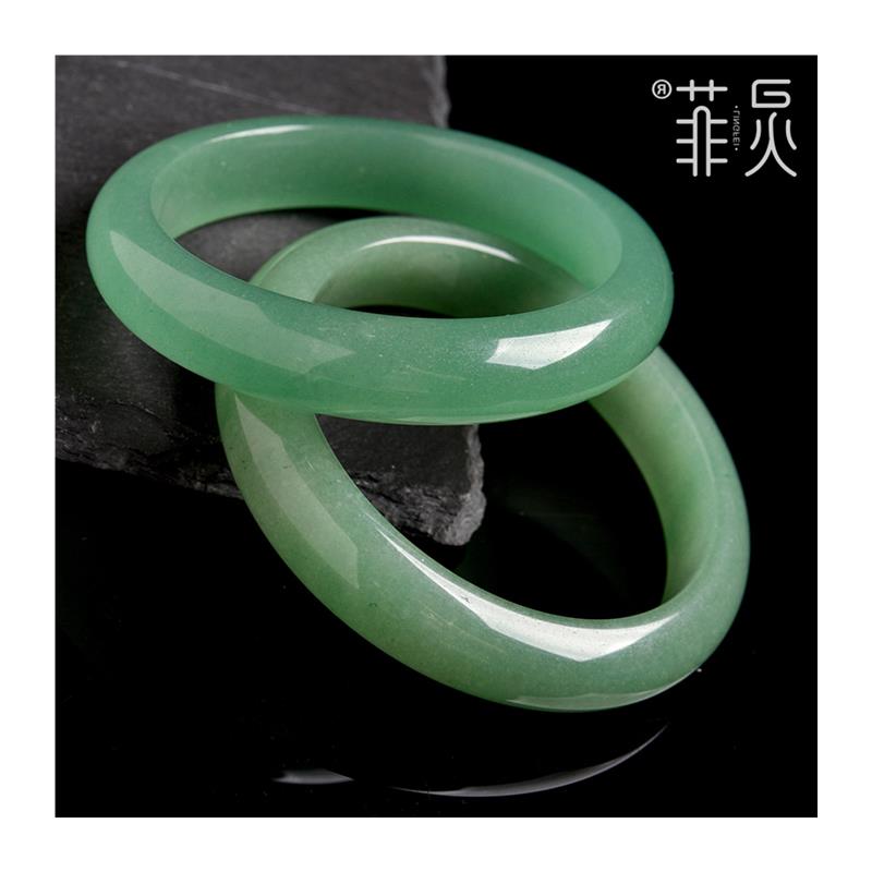 高品质东陵玉手镯少女款精选玉石冰种扁条手镯加宽加厚款镯手饰品