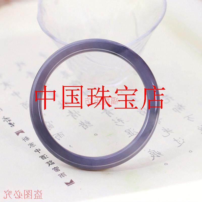 精品青海老料和田玉烟紫手镯一步一响叮当圆条手镯送礼紫罗兰玉镯