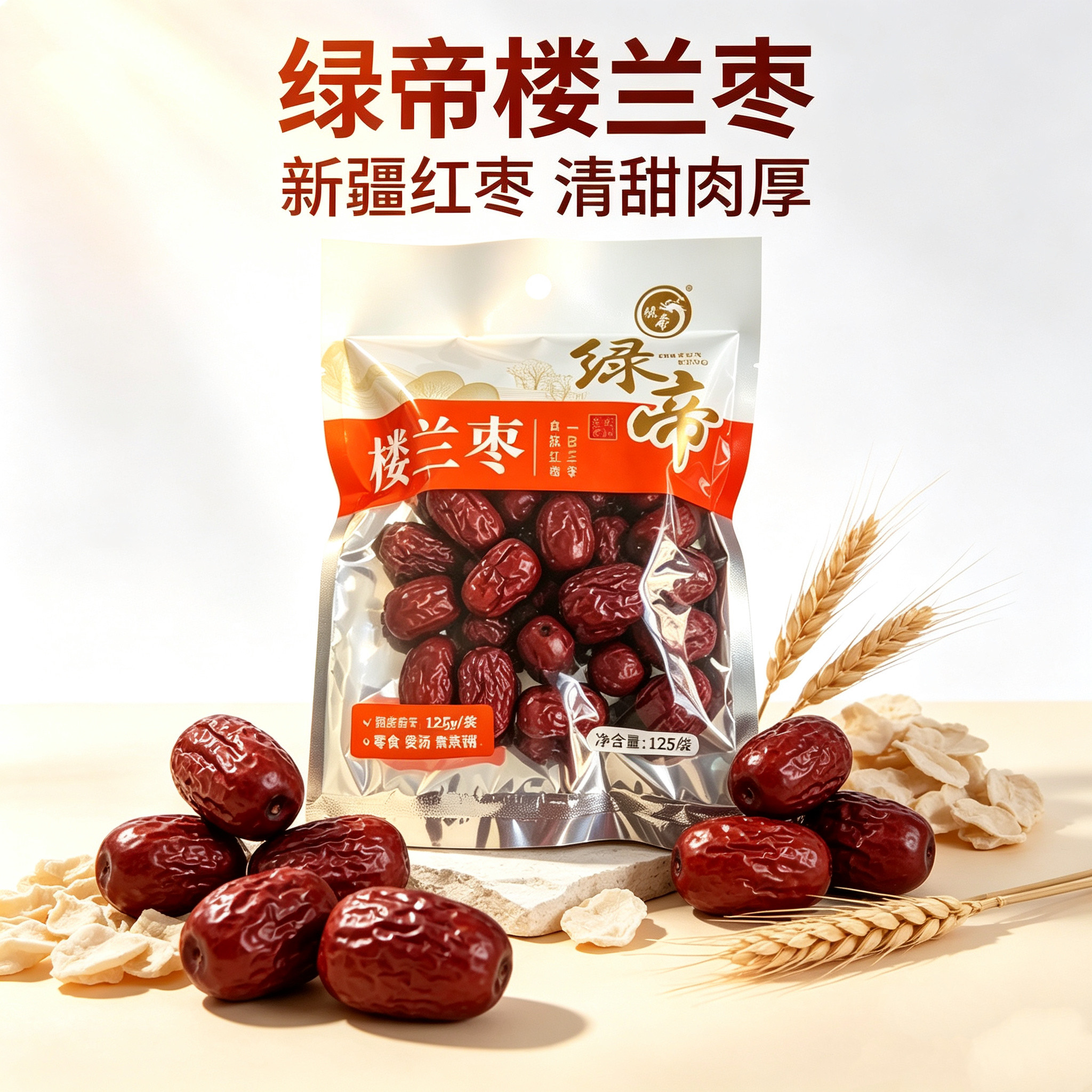 绿帝楼兰枣125g袋装新疆特产
