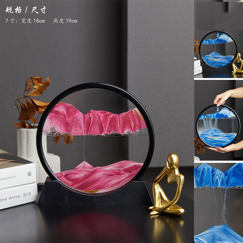 Sand painting hourglass art display, wine cabinet, TV cabinet, living room and entrance hall decoration, birthday gift for girls on the Qixi Festival thumbnail 6