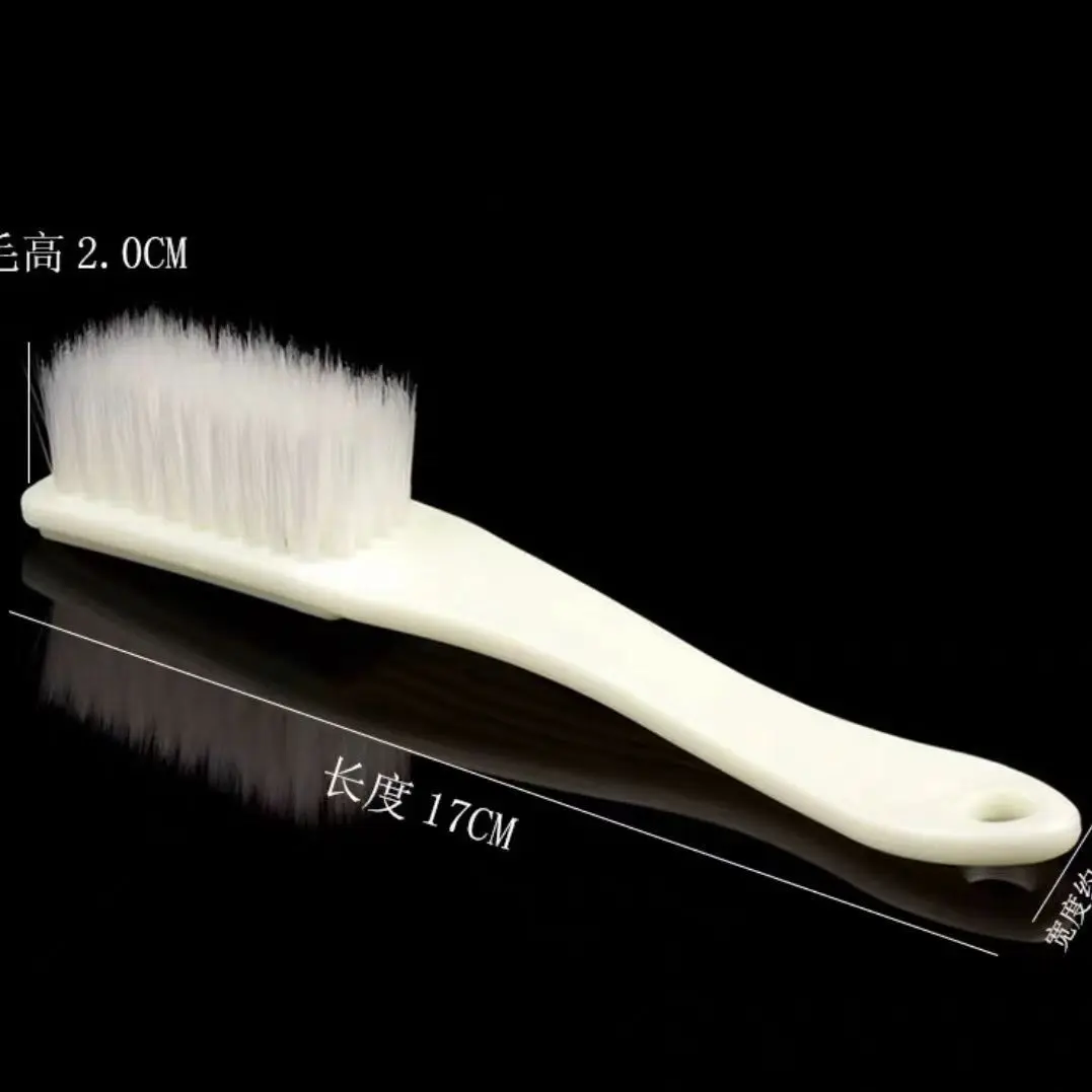 文玩白柄六排清理清洁打底核桃菩提橄榄核玉器硬纳米刷子软毛鞋刷