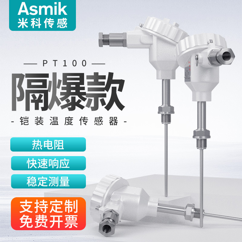 米科TSR不锈钢高温探头铂热电阻Pt100温度传感器 防爆铠装热电阻