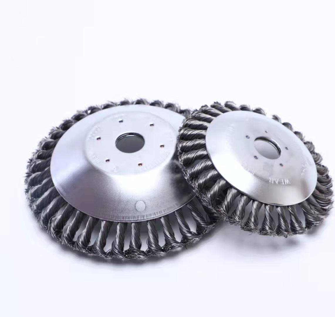 割草机除草盘钢丝打草除草轮金属除锈园林工具配件扭丝盘型钢丝轮