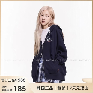 連帽 韓國潮牌oioi外套衛衣ROSE樸彩英拉鏈5252byoioi純棉寬松開衫
